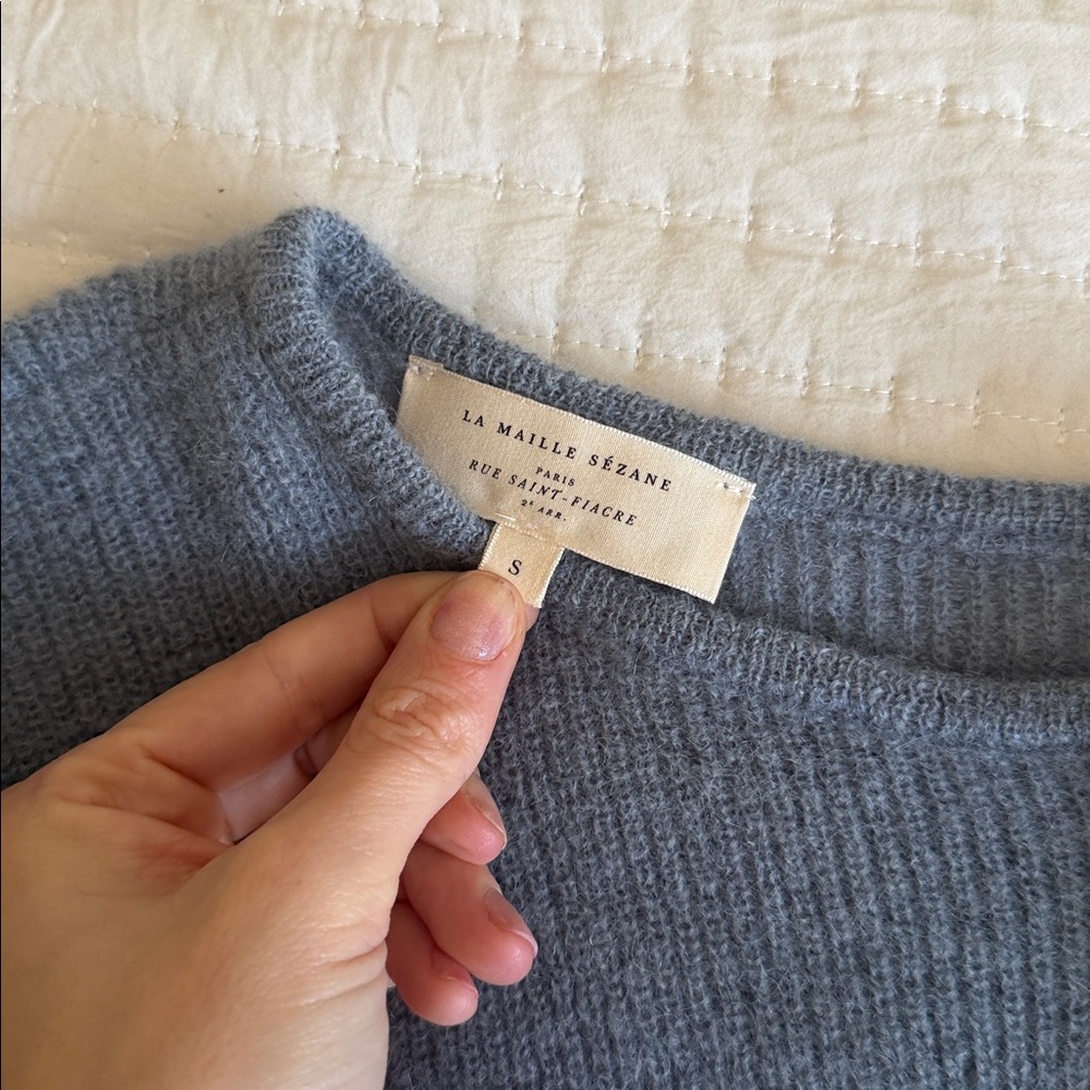 Sézane Gaspard Cardigan in Vintage Blue - Picture 2 of 4